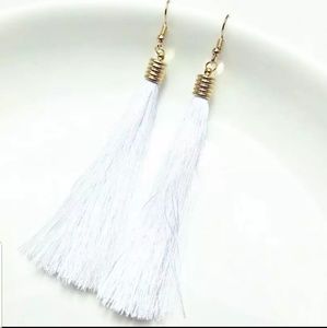 Beautiful Long Tassel Earring Fashion White Color